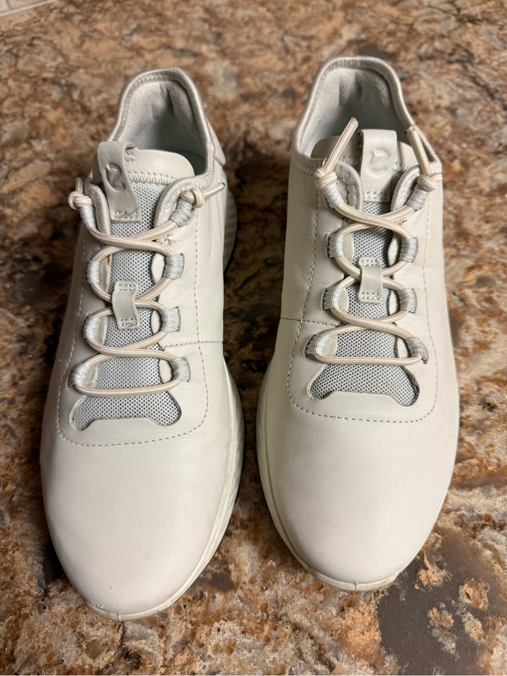Ecco Women's Leather Sneakers in Cream